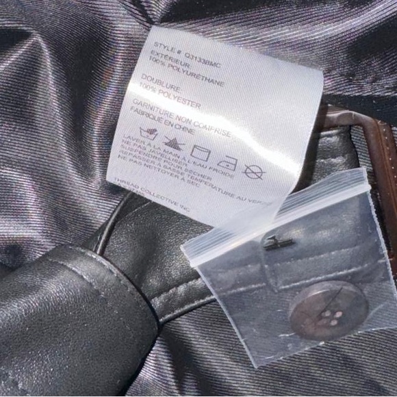 NWT badgley mischka DOUBLE BREAST FAUX LEATHER JACKET - Picture 4 of 4